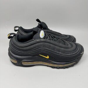 NIKE AIR MAX 97 GS Boy Shoe Size 5.5Y Women Sz 7 Black Gold Sneaker FD9777-001